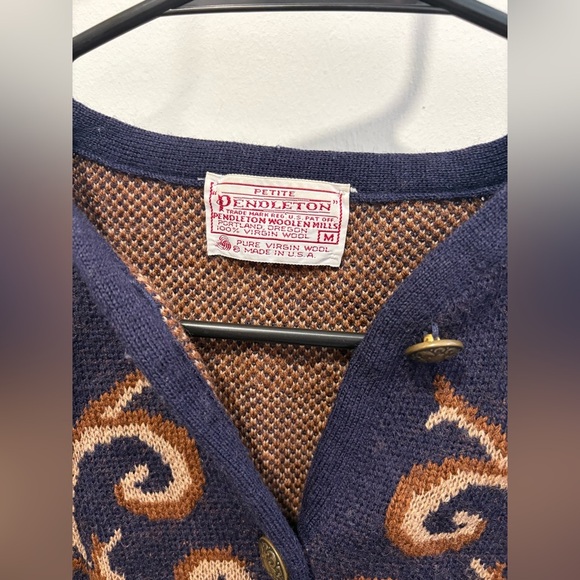 VINTAGE- PENDLETON WOOL CARDIGAN- M - Picture 5 of 5